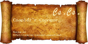 Csaplár Csongor névjegykártya